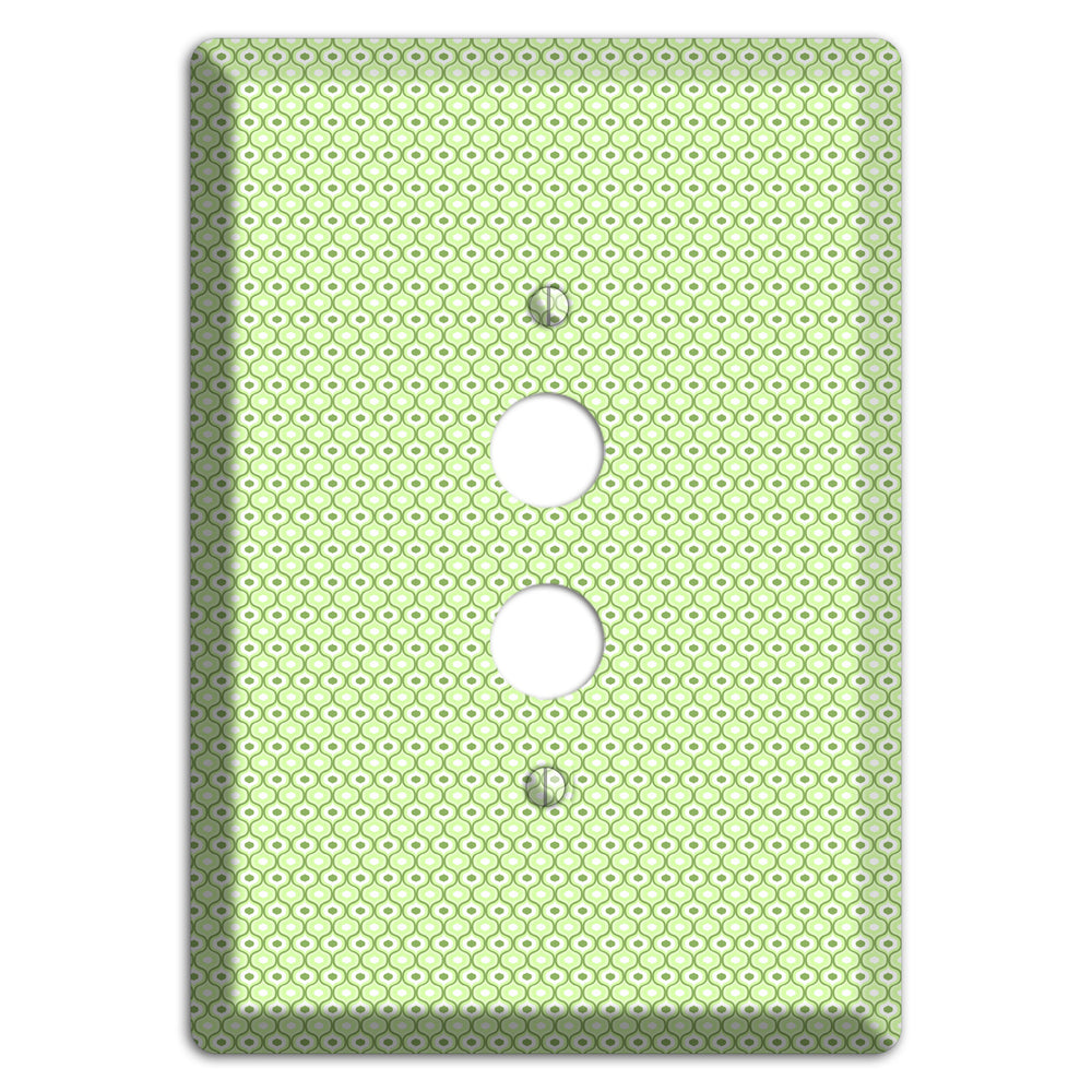 Multi Green Tiny Double Scallop 1 Pushbutton Wallplate
