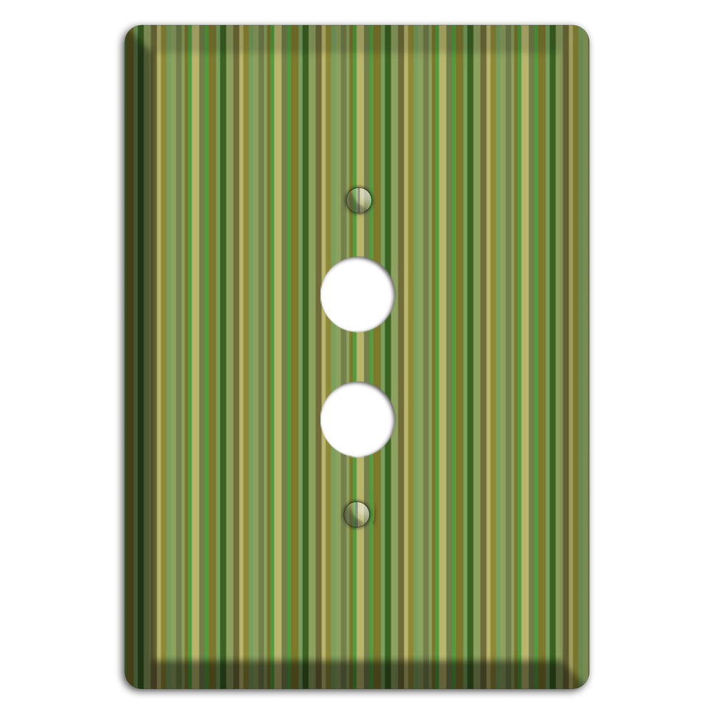 Multi Green Vertical Stripes 1 Pushbutton Wallplate