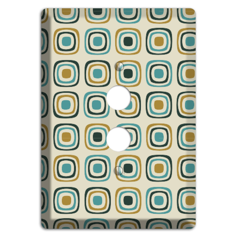 Yellow and Blue Rounded Squares 1 Pushbutton Wallplate