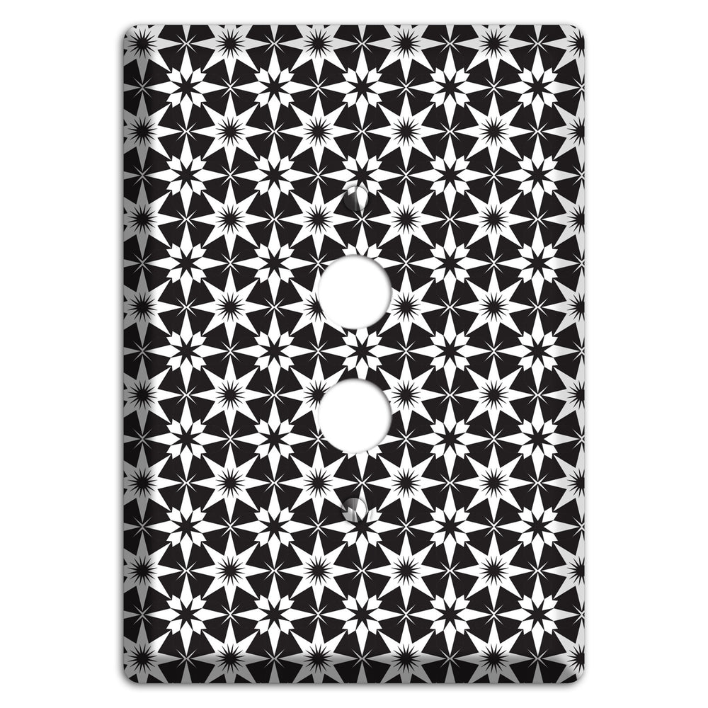 Black with White Foulard 1 Pushbutton Wallplate