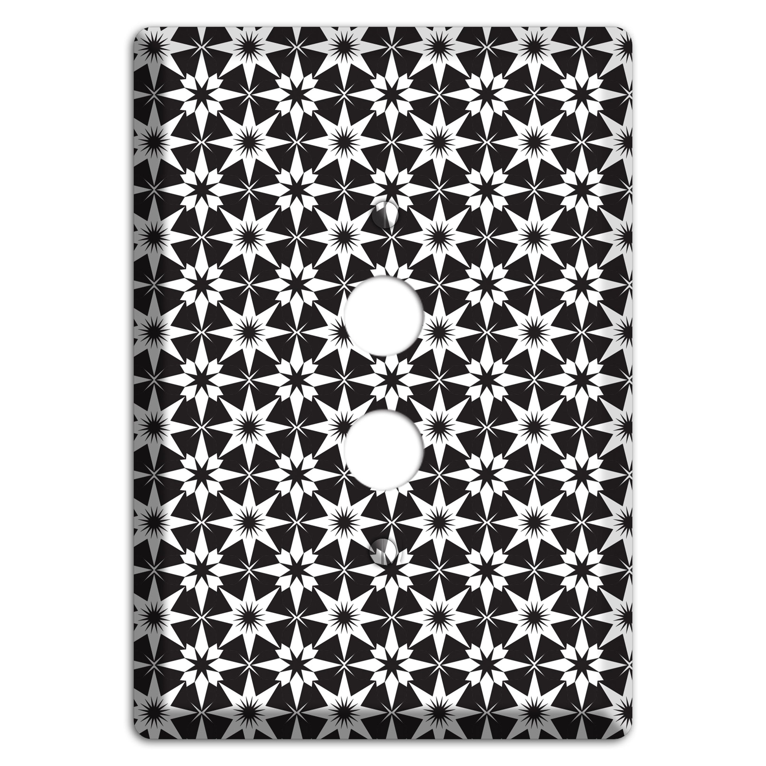 Black with White Foulard 1 Pushbutton Wallplate