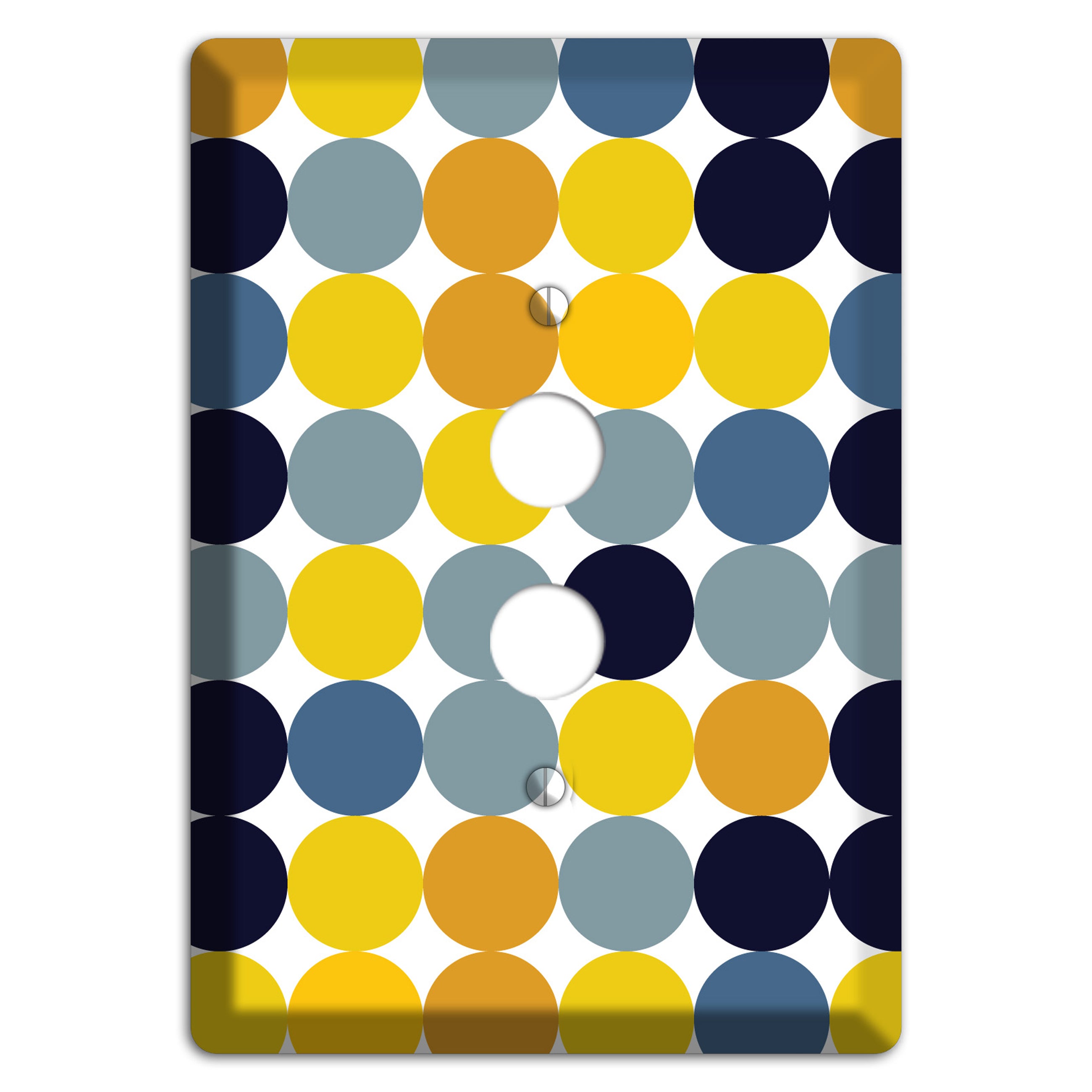 Multi Yellow and Blue Dots 1 Pushbutton Wallplate