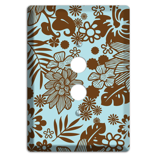 Blue and Brown Tropical 1 Pushbutton Wallplate