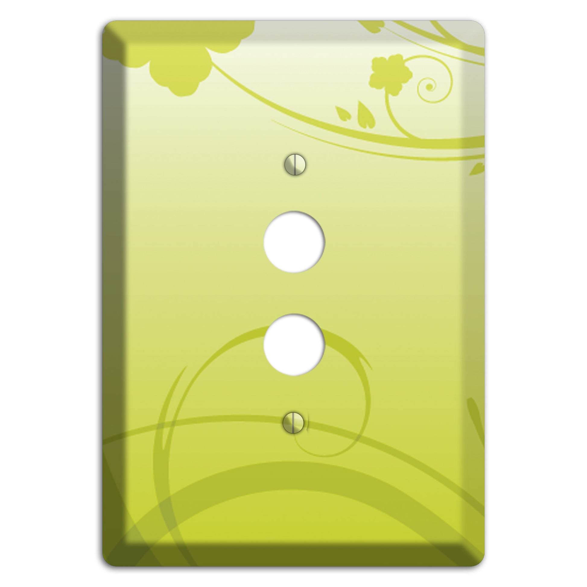 Green Swirls 1 Pushbutton Wallplate