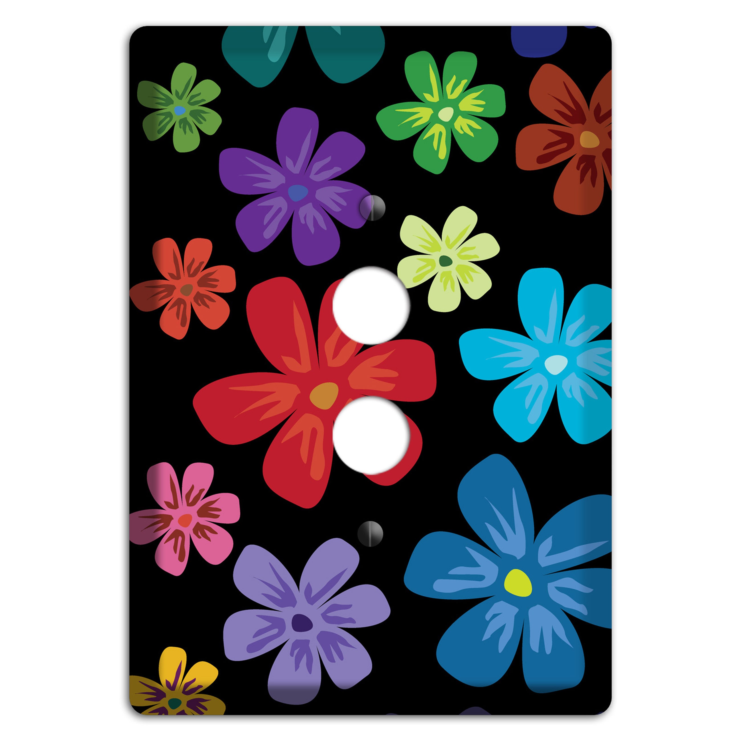 Green Flowers 1 Pushbutton Wallplate