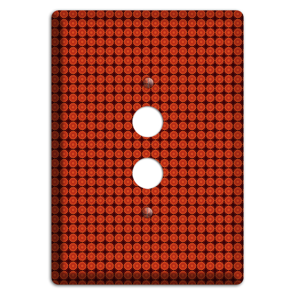 Maroon with Tiled Red Foulard 1 Pushbutton Wallplate