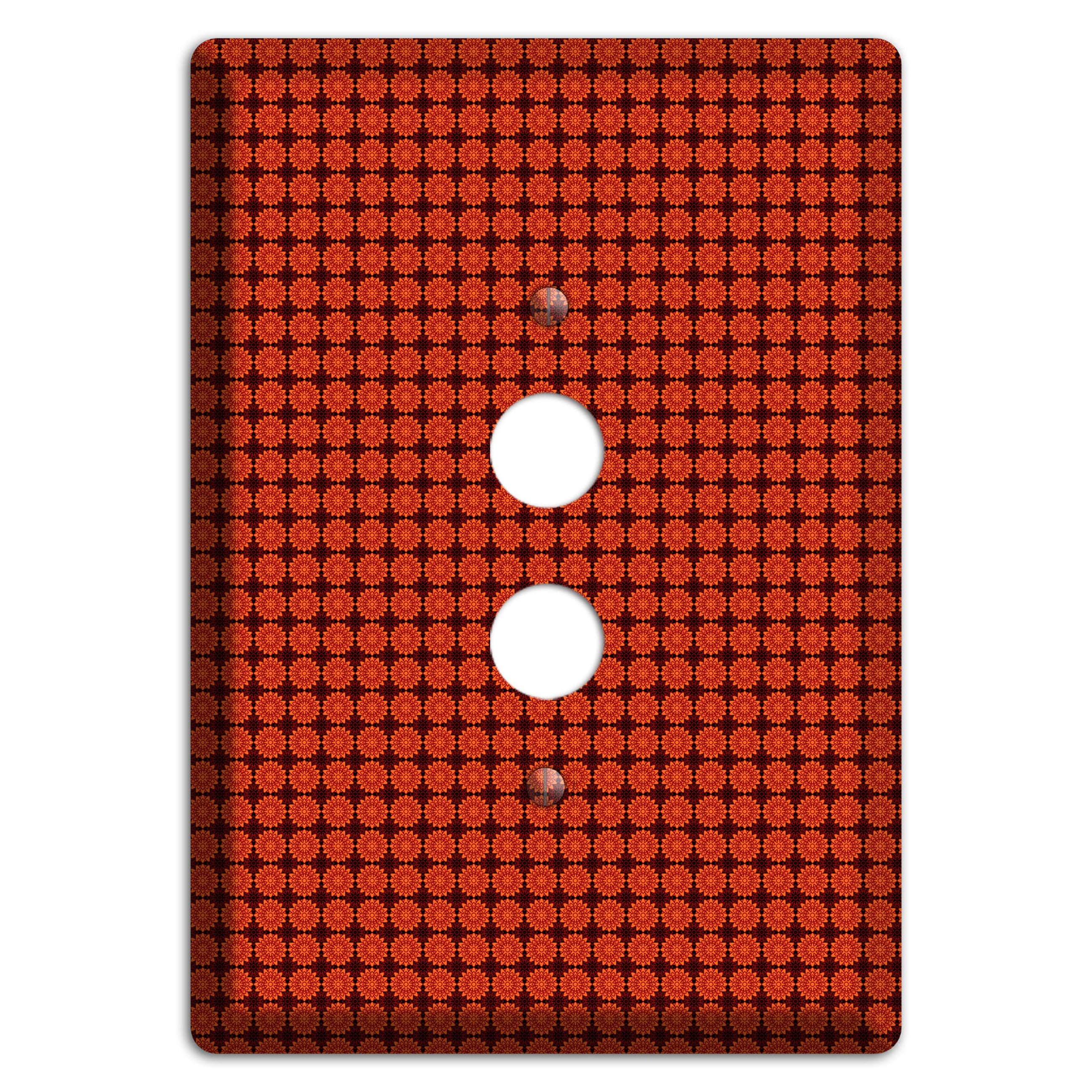Maroon with Tiled Red Foulard 1 Pushbutton Wallplate