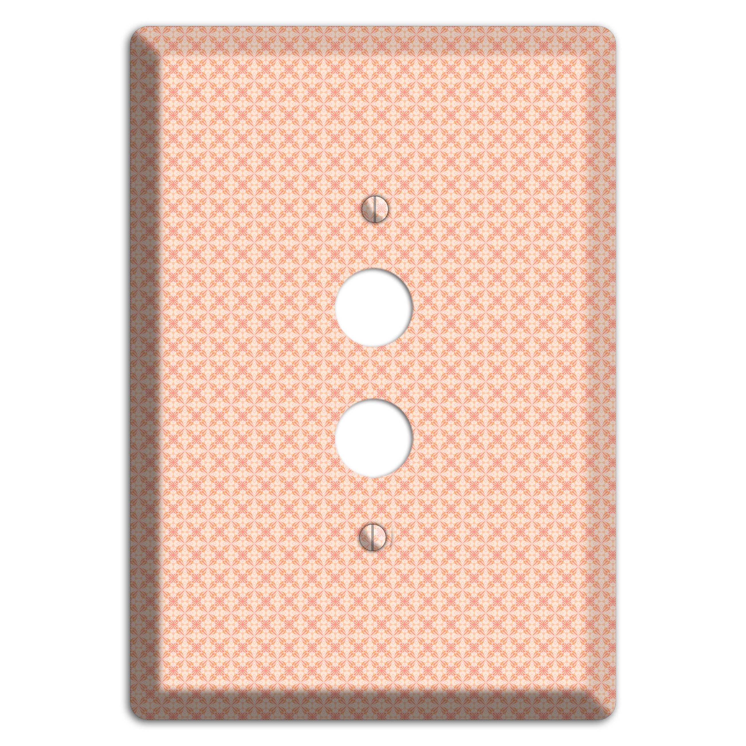 Peach Quatrefoil 1 Pushbutton Wallplate