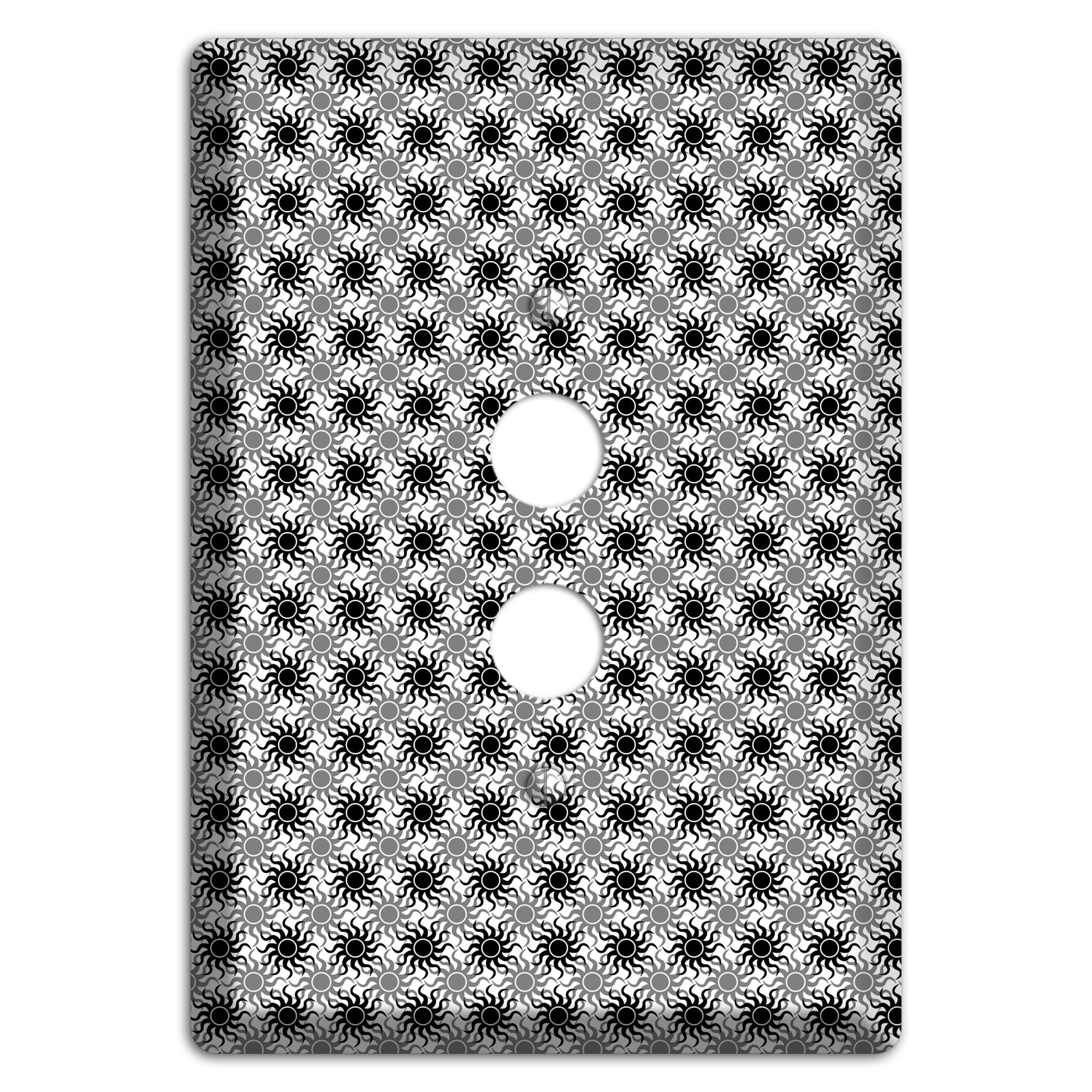 Black and Grey Sun Contour 1 Pushbutton Wallplate
