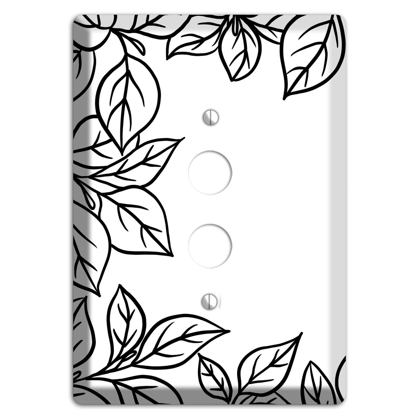 Hand-Drawn Leaves 7 1 Pushbutton Wallplate