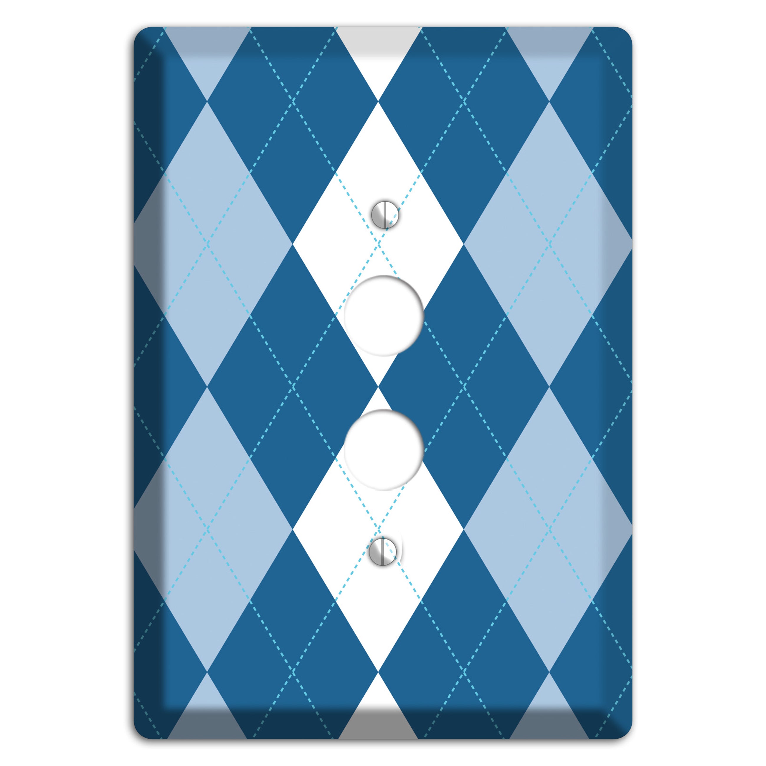 Blue Argyle 1 Pushbutton Wallplate