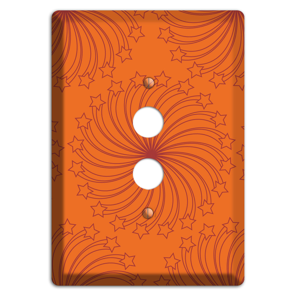 Multi Orange Star Swirl 1 Pushbutton Wallplate