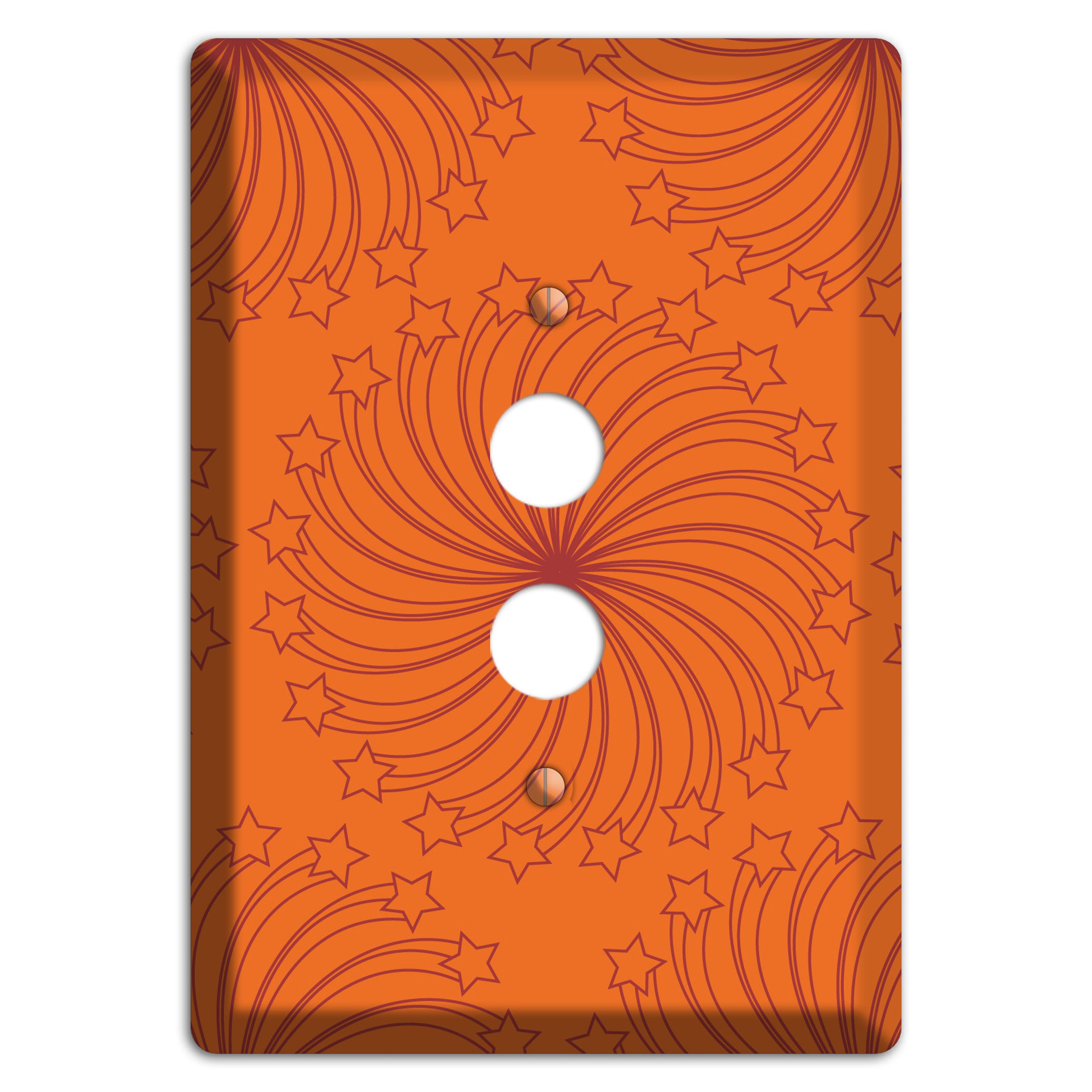 Multi Orange Star Swirl 1 Pushbutton Wallplate