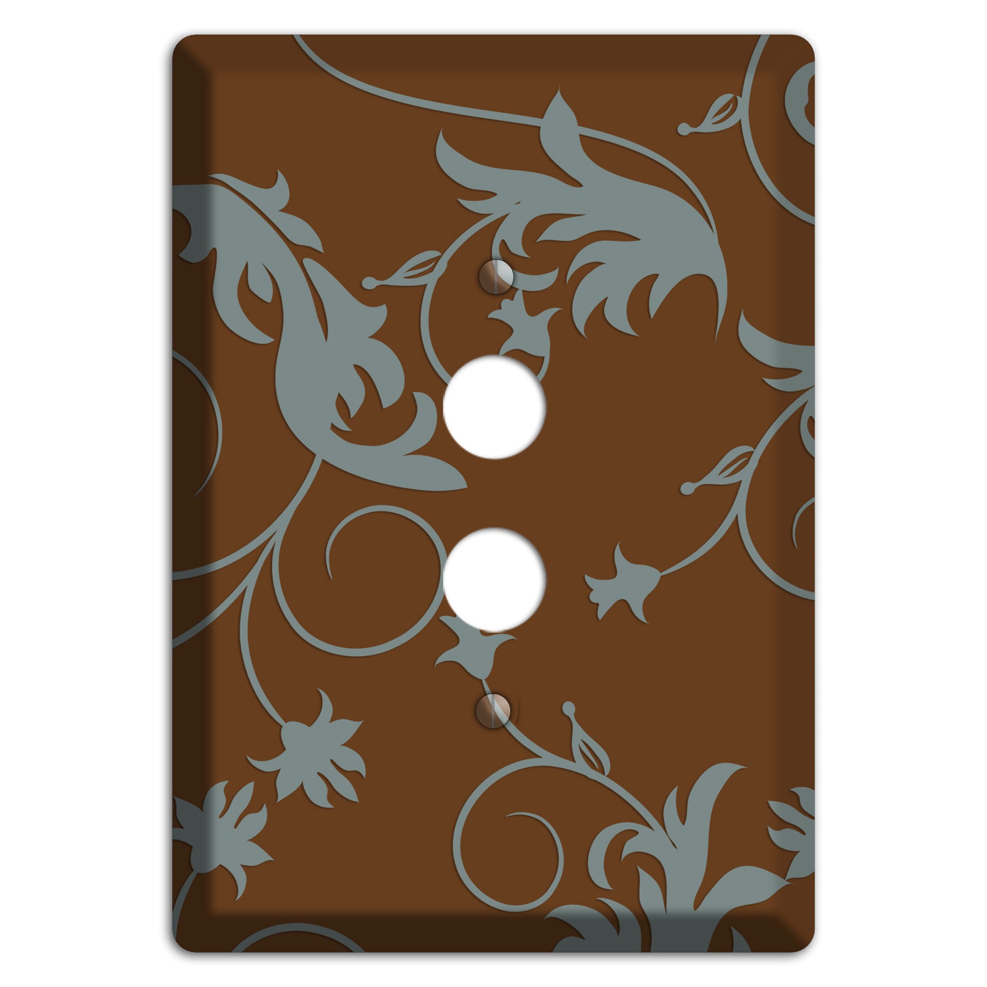 Brown and Grey Victorian Sprig 1 Pushbutton Wallplate