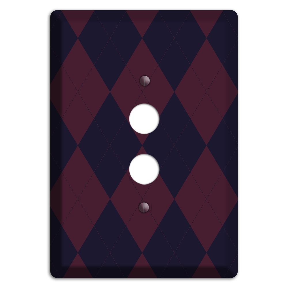 Dark Purple Argyle 1 Pushbutton Wallplate