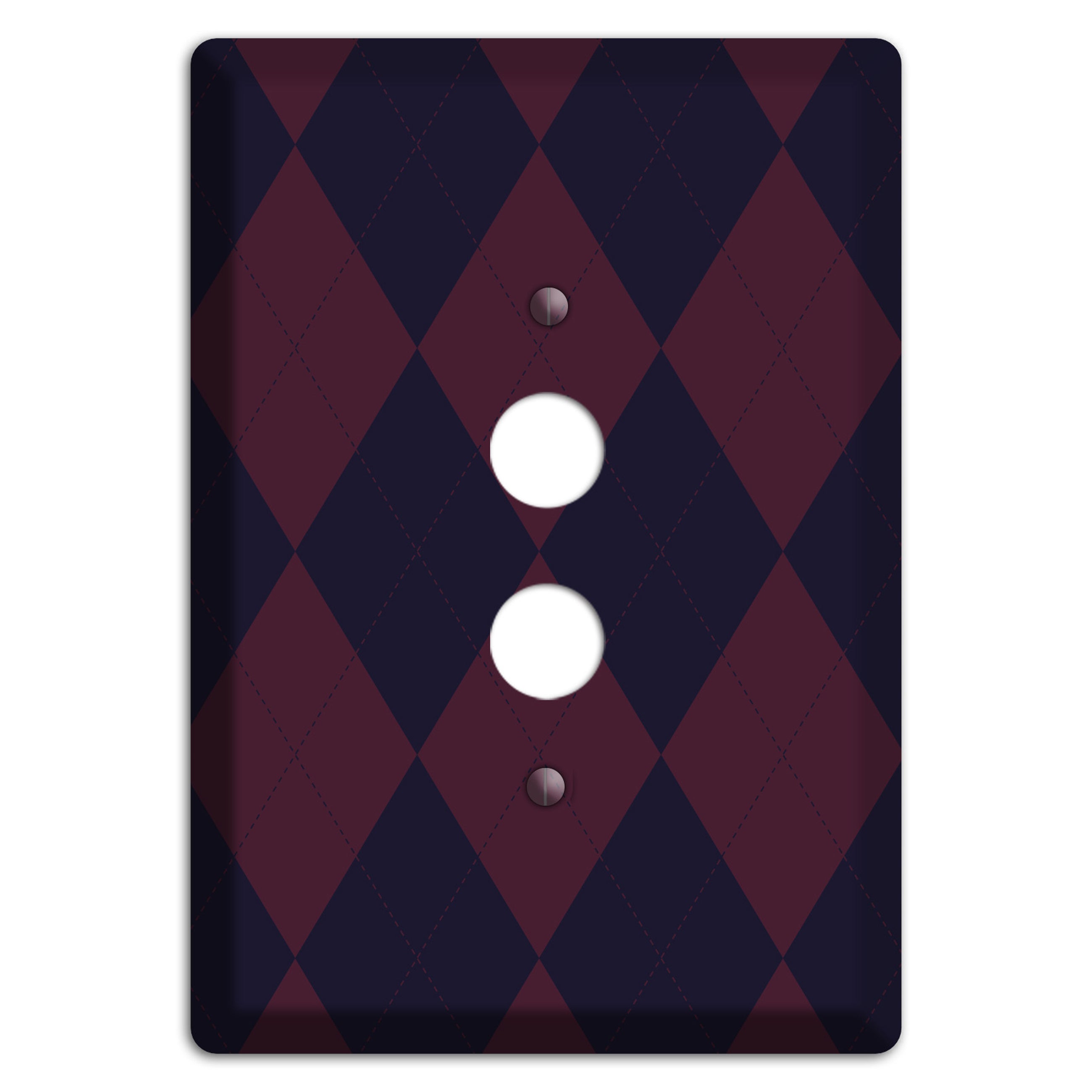 Dark Purple Argyle 1 Pushbutton Wallplate