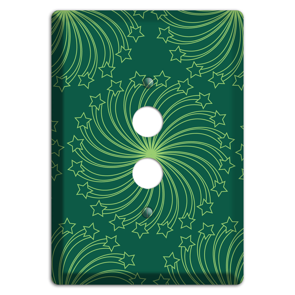 Multi Green Star Swirl 1 Pushbutton Wallplate
