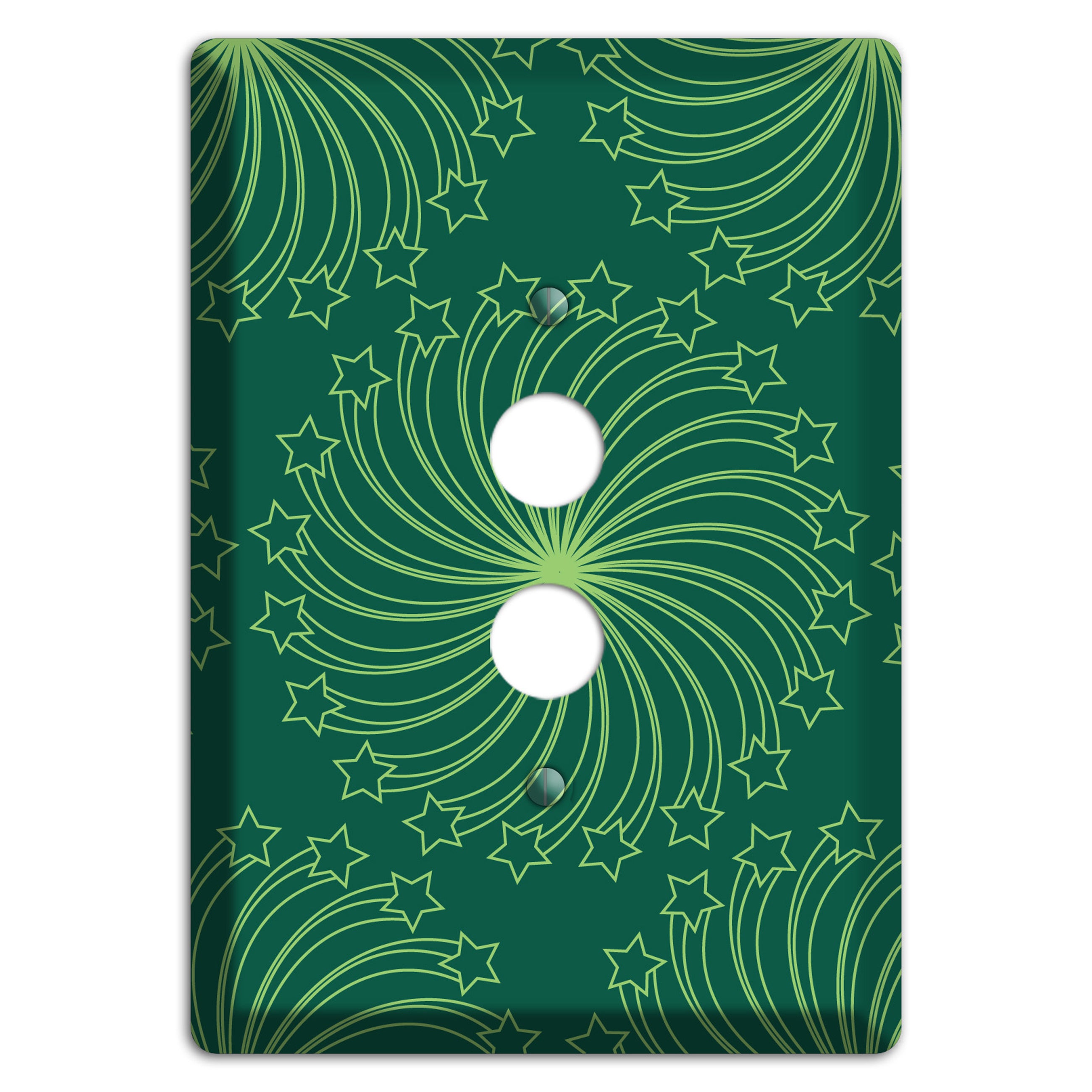 Multi Green Star Swirl 1 Pushbutton Wallplate