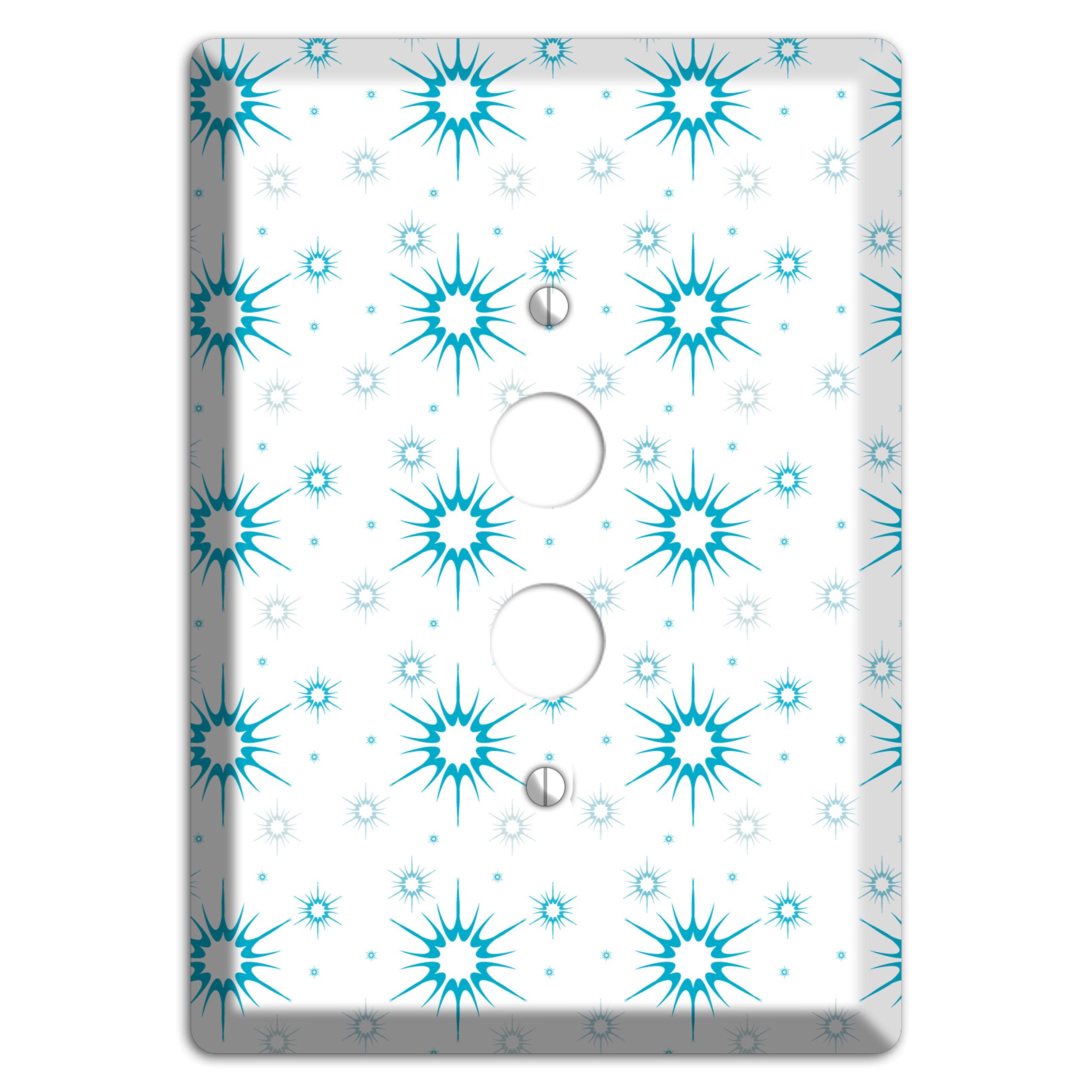 Blue Retro Burst 1 Pushbutton Wallplate