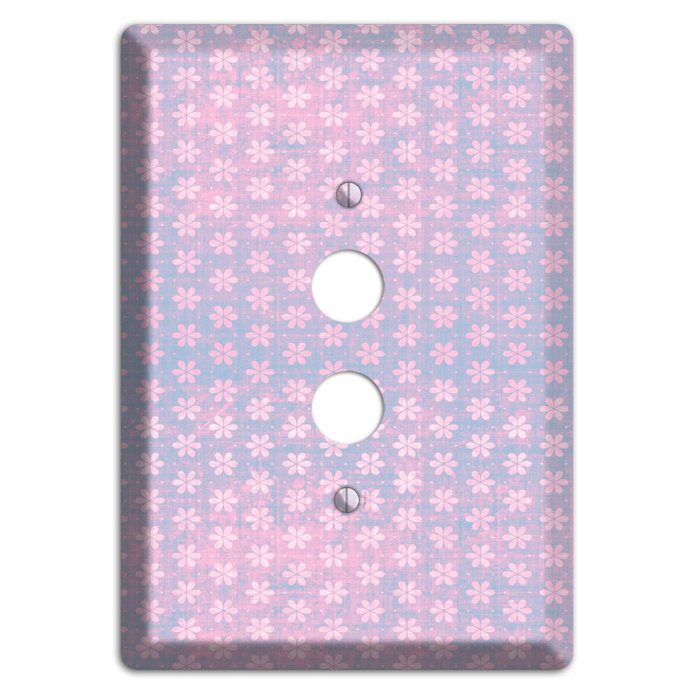 Green Grunge Floral Contour 1 Pushbutton Wallplate
