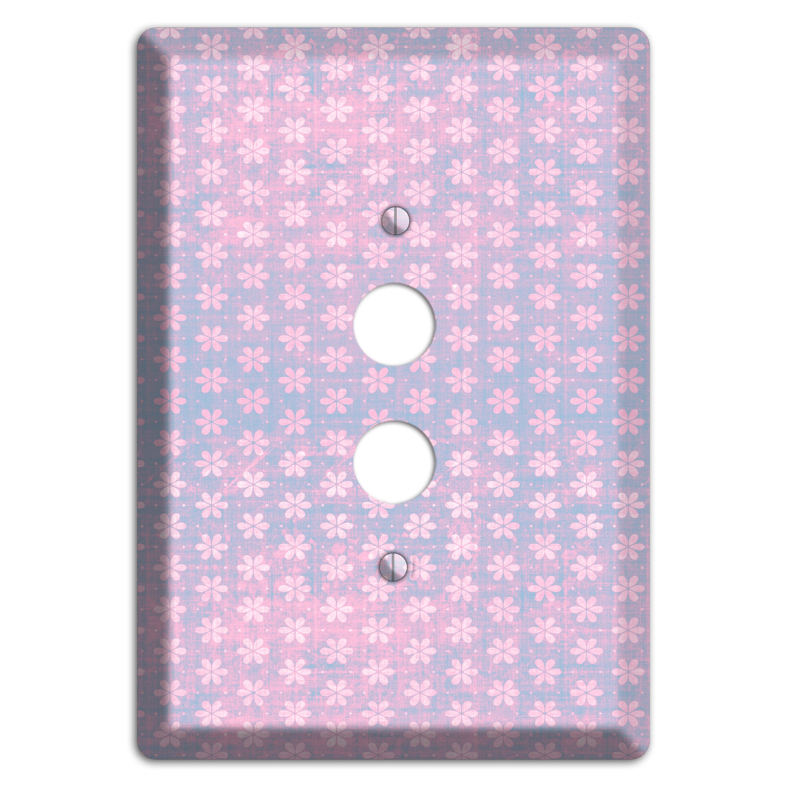 Green Grunge Floral Contour 1 Pushbutton Wallplate