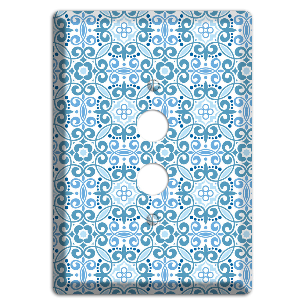 Multi Blue Foulard 1 Pushbutton Wallplate