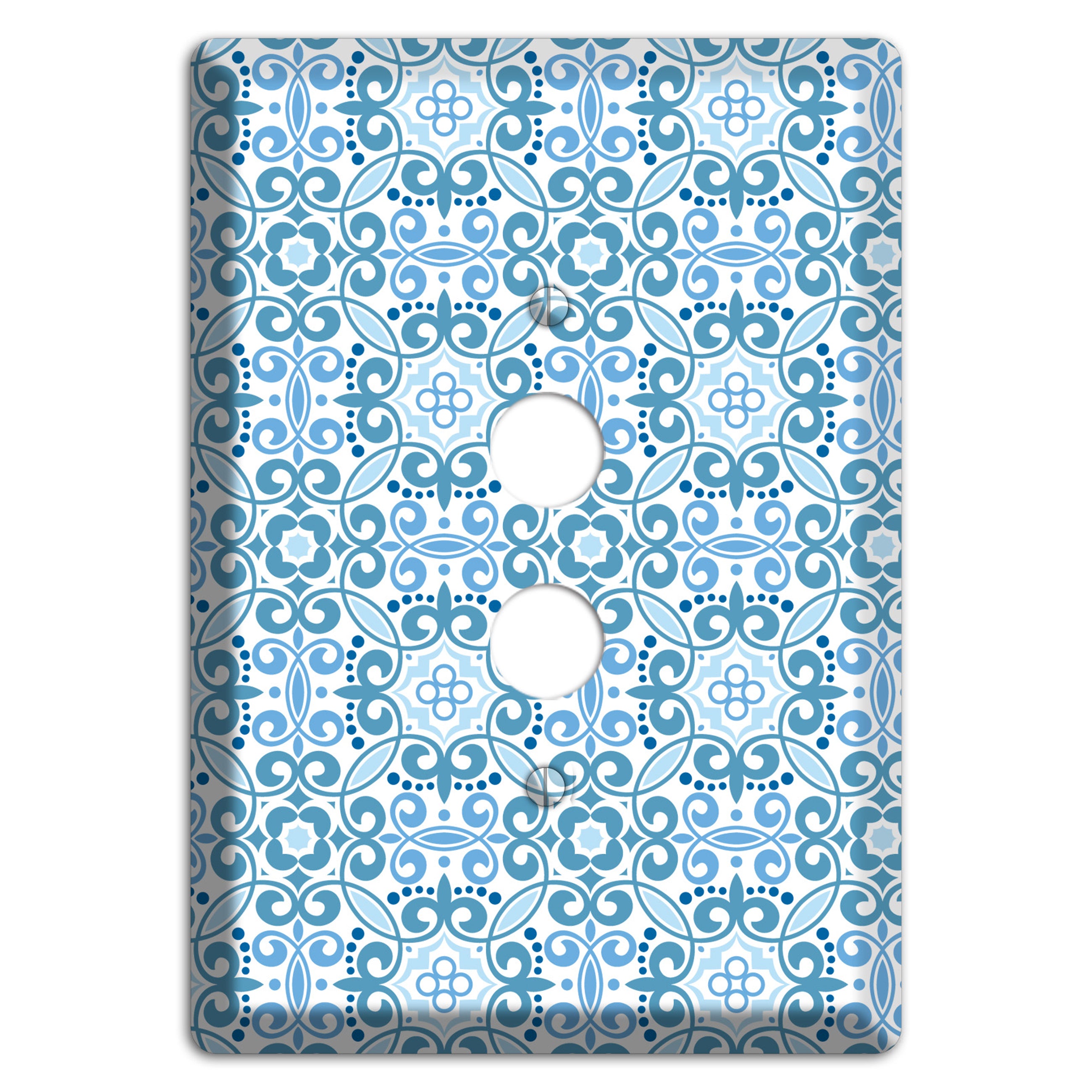 Multi Blue Foulard 1 Pushbutton Wallplate