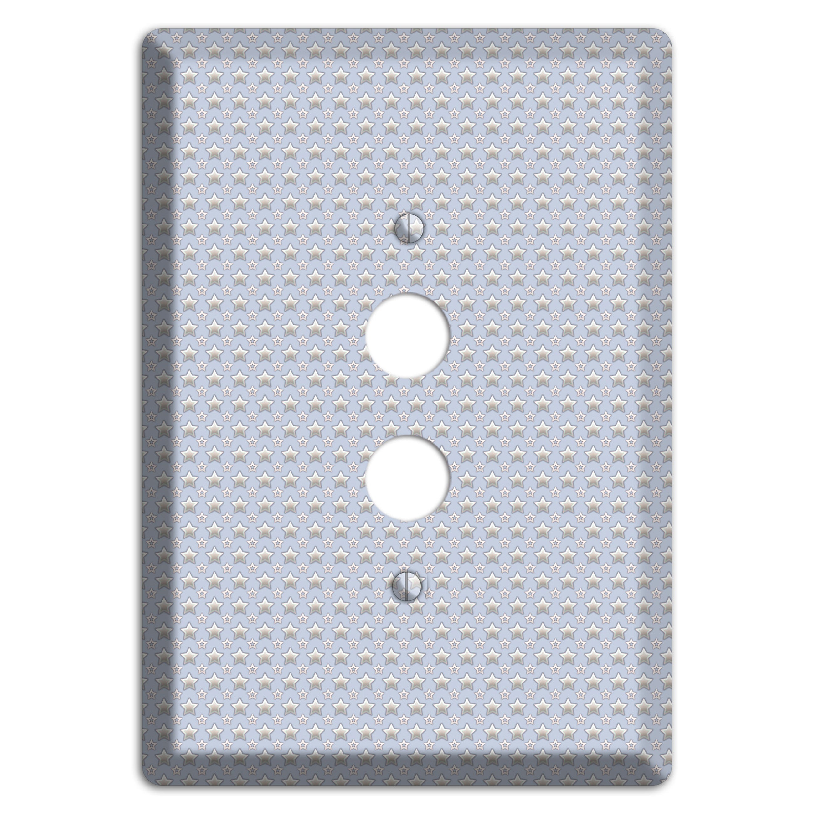 Grey Stars 1 Pushbutton Wallplate