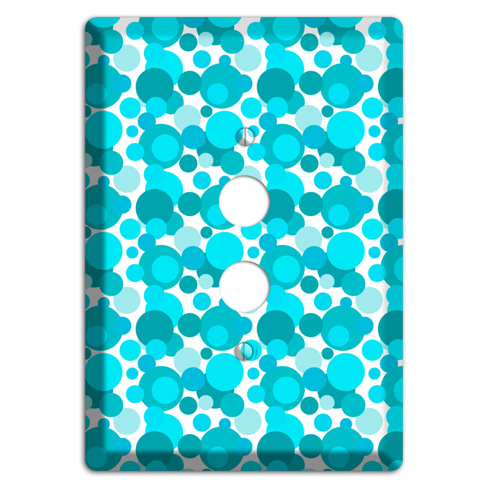 Multi Turquoise Bubble Dots 1 Pushbutton Wallplate