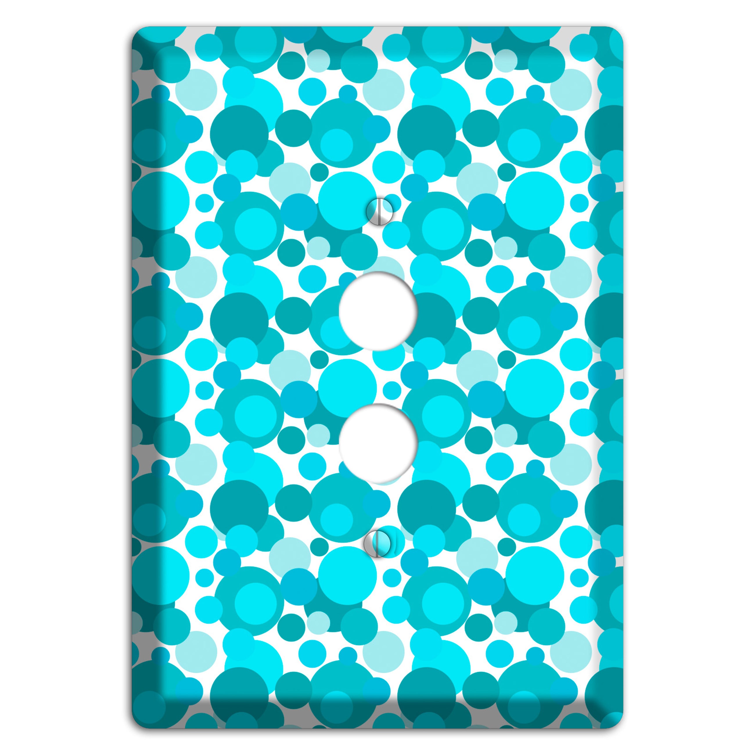 Multi Turquoise Bubble Dots 1 Pushbutton Wallplate