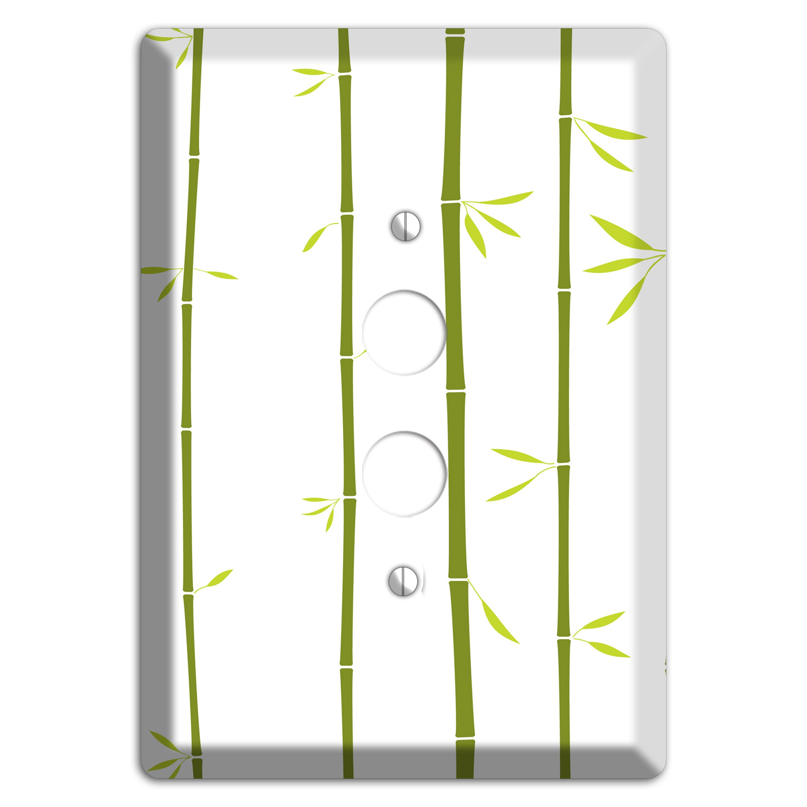 Green And White Bamboo 1 Pushbutton Wallplate