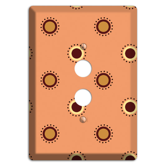 Coral with Multi Brown Suzani Dots 1 Pushbutton Wallplate