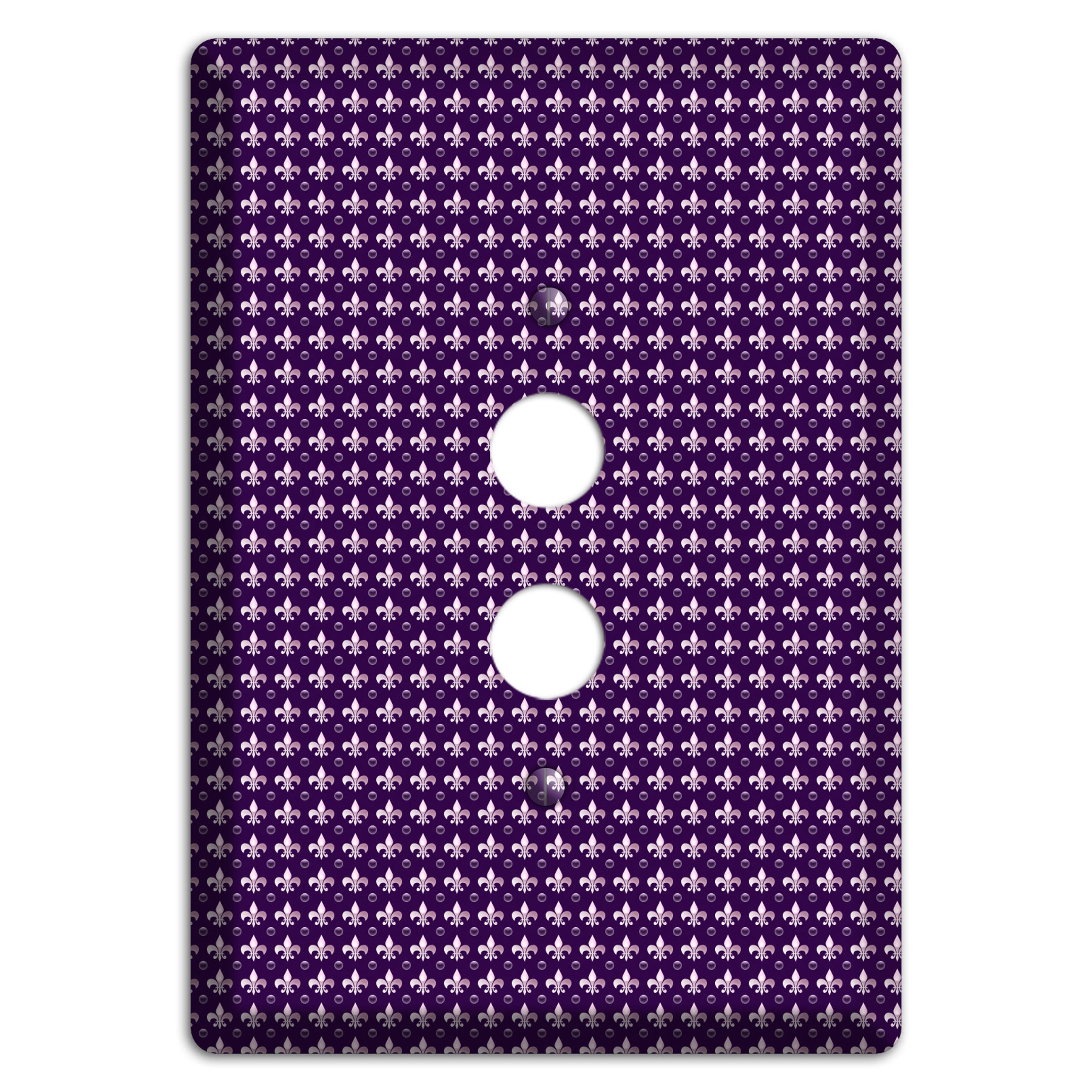 Purple Fleur de Lis 1 Pushbutton Wallplate