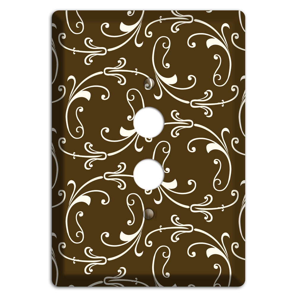 Brown Victorian Sprig 1 Pushbutton Wallplate