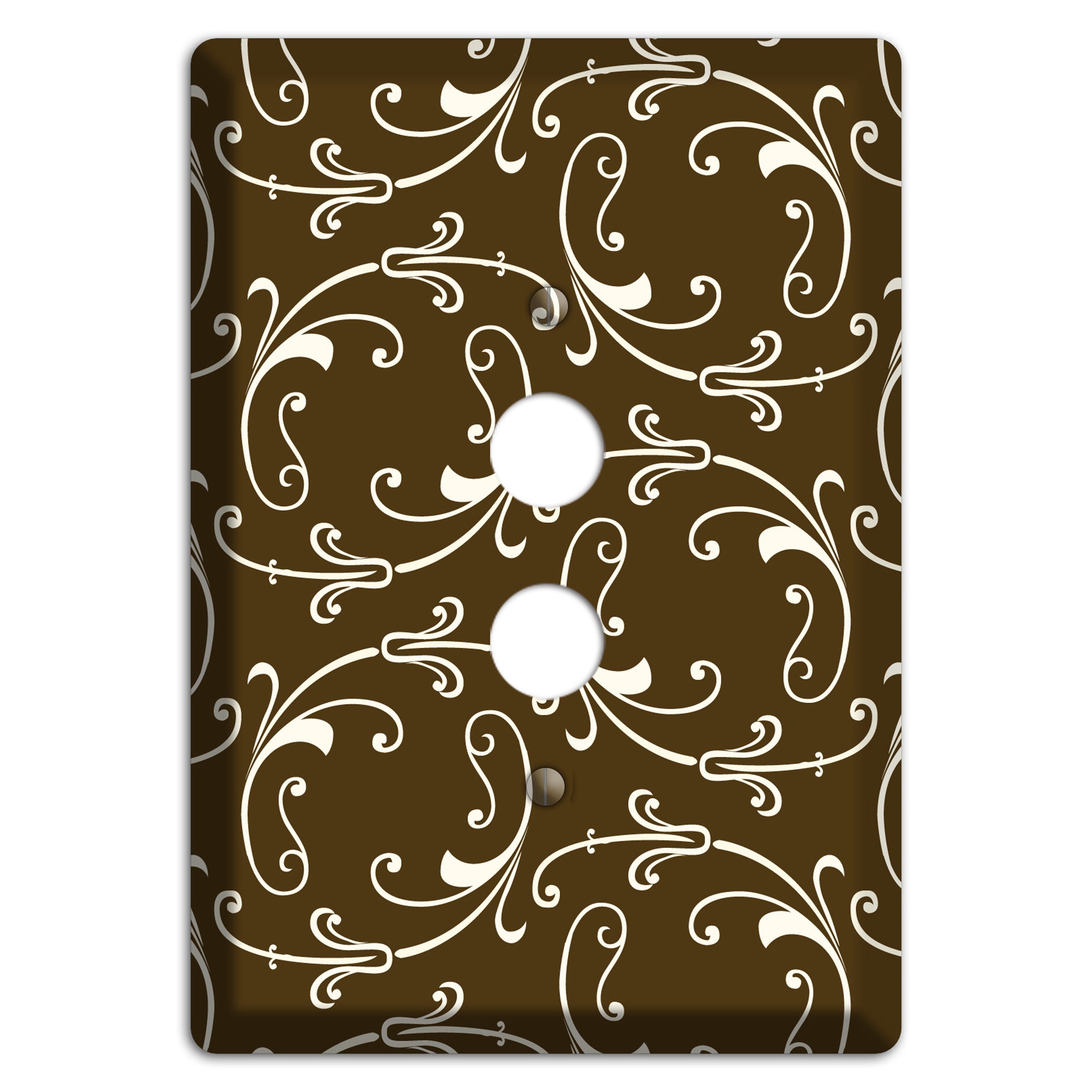 Brown Victorian Sprig 1 Pushbutton Wallplate
