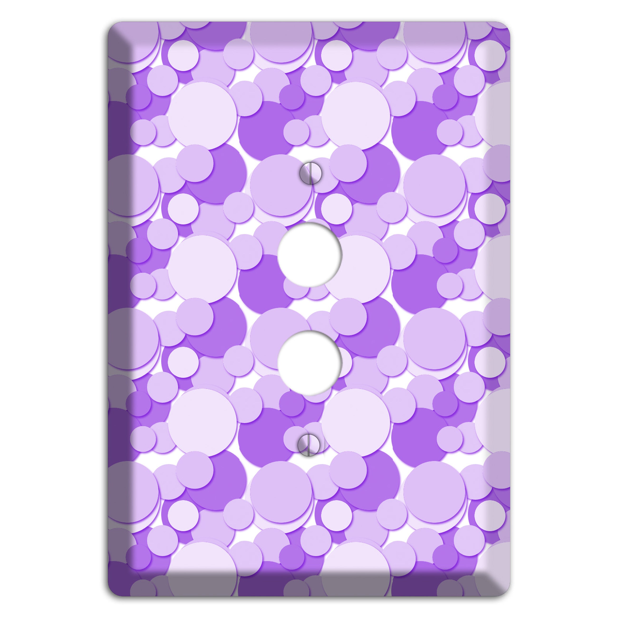 Multi Purple Bubble Dots 1 Pushbutton Wallplate