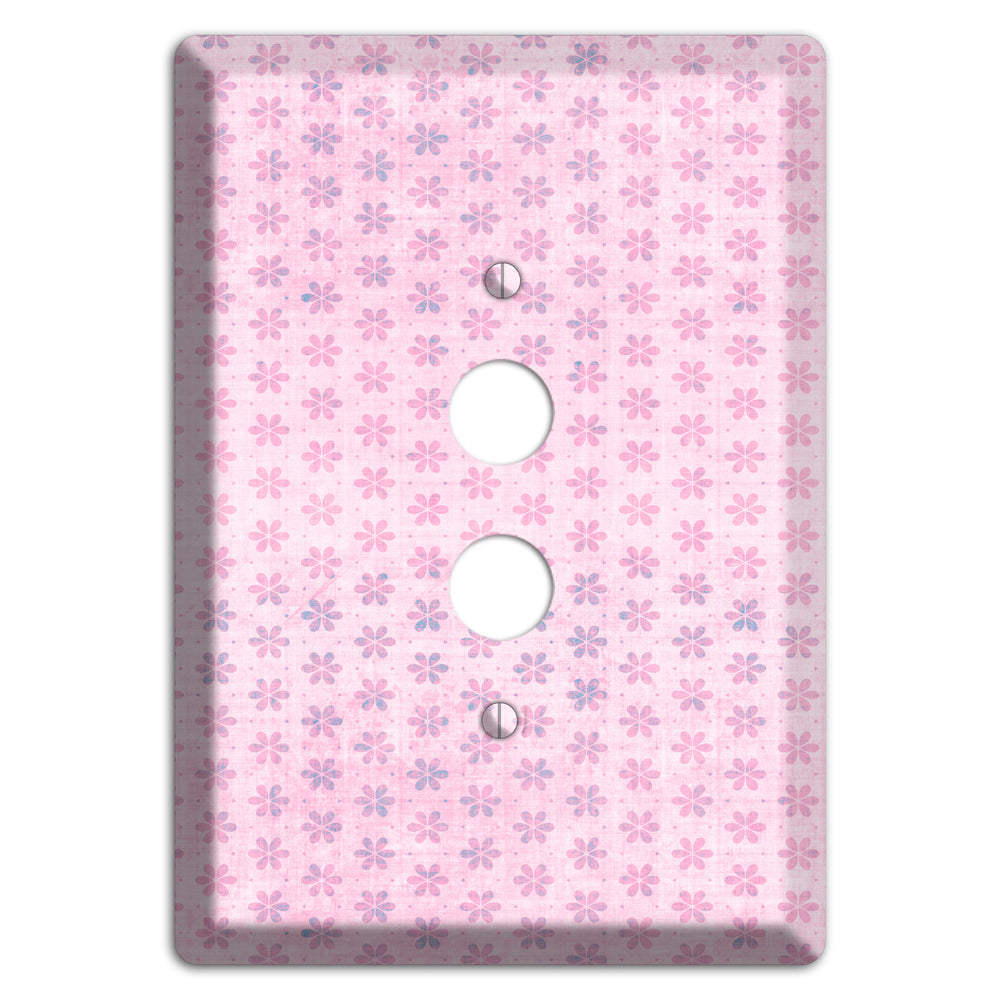 Pink Grunge Floral Contour 1 Pushbutton Wallplate