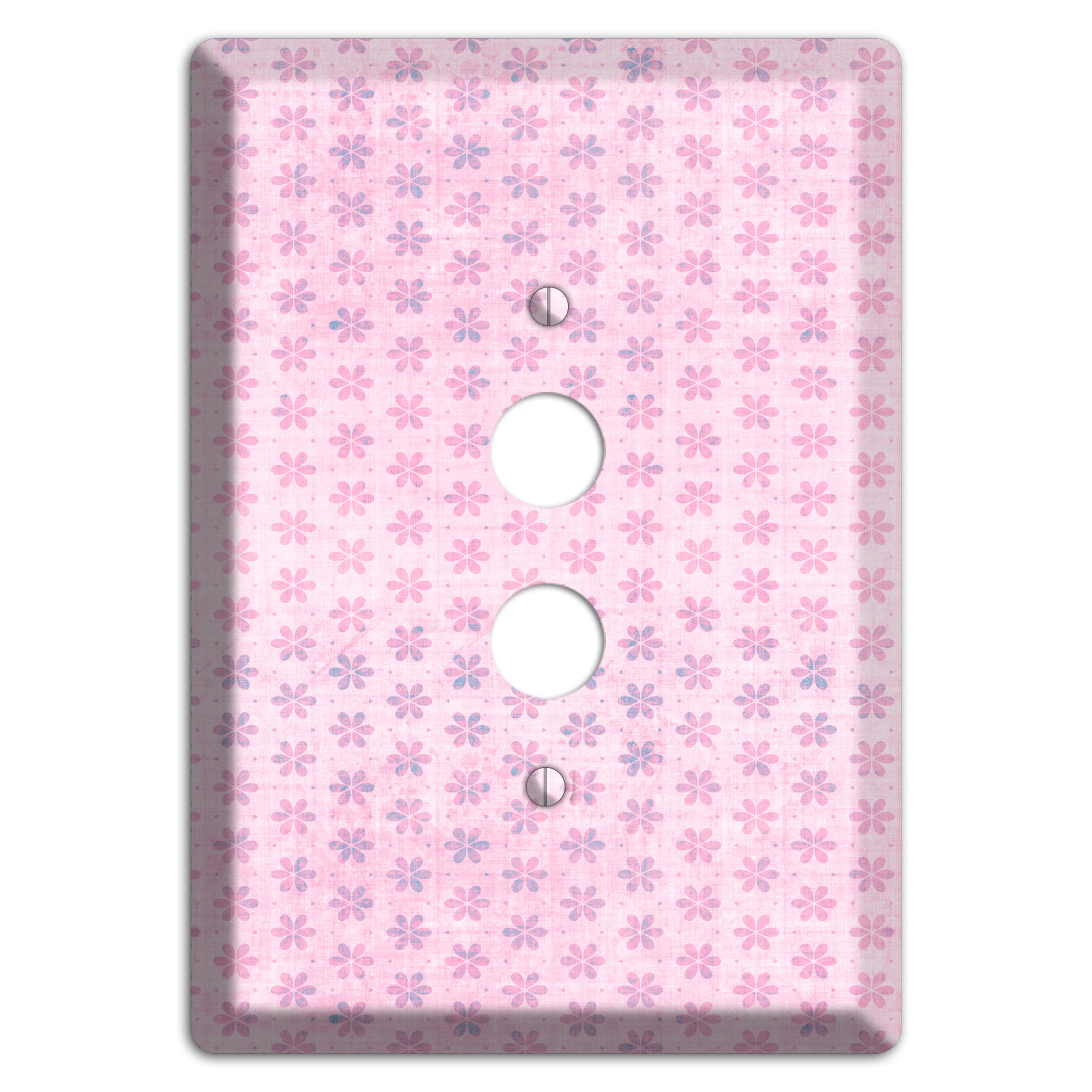 Pink Grunge Floral Contour 1 Pushbutton Wallplate