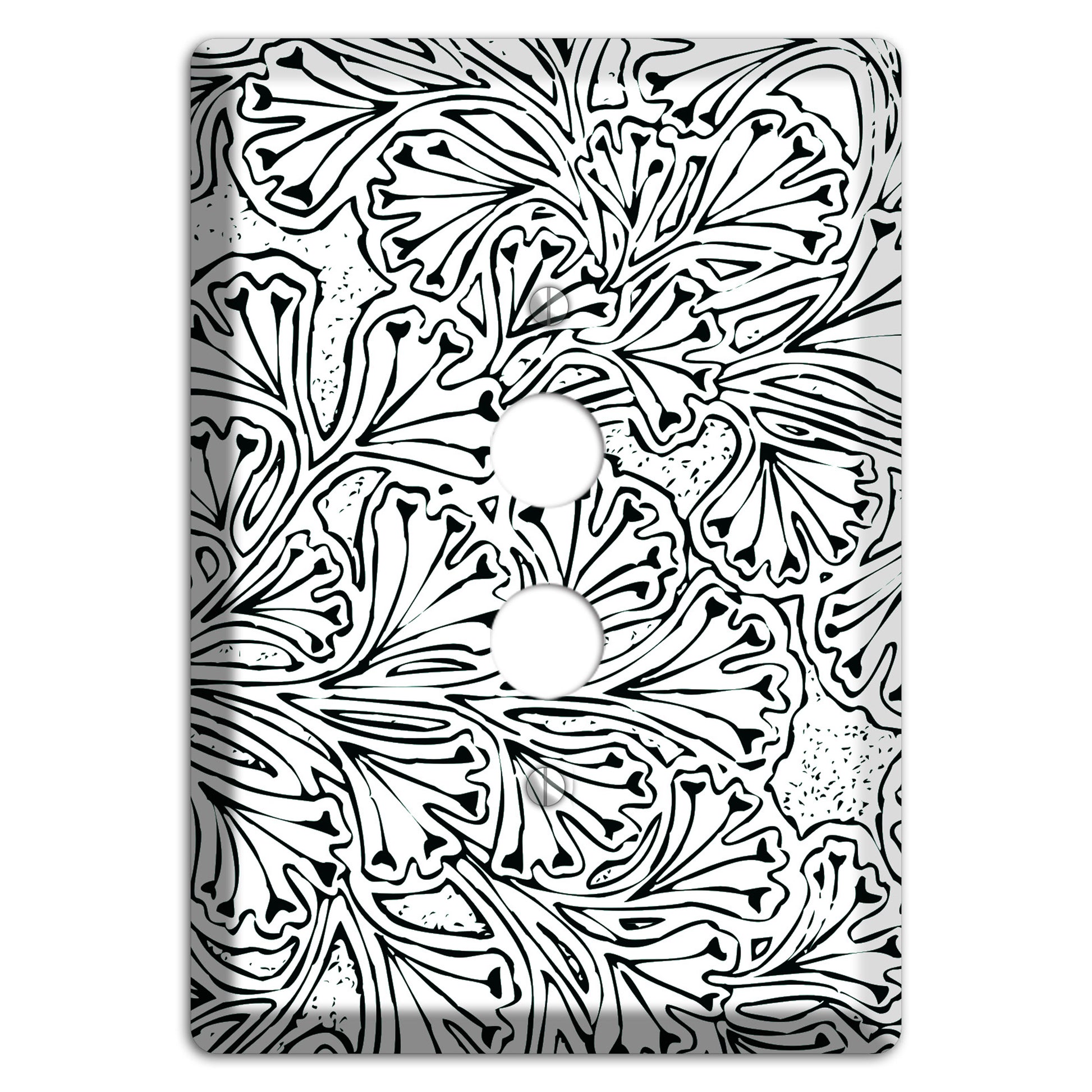 Deco Olive Interlocking Floral 1 Pushbutton Wallplate