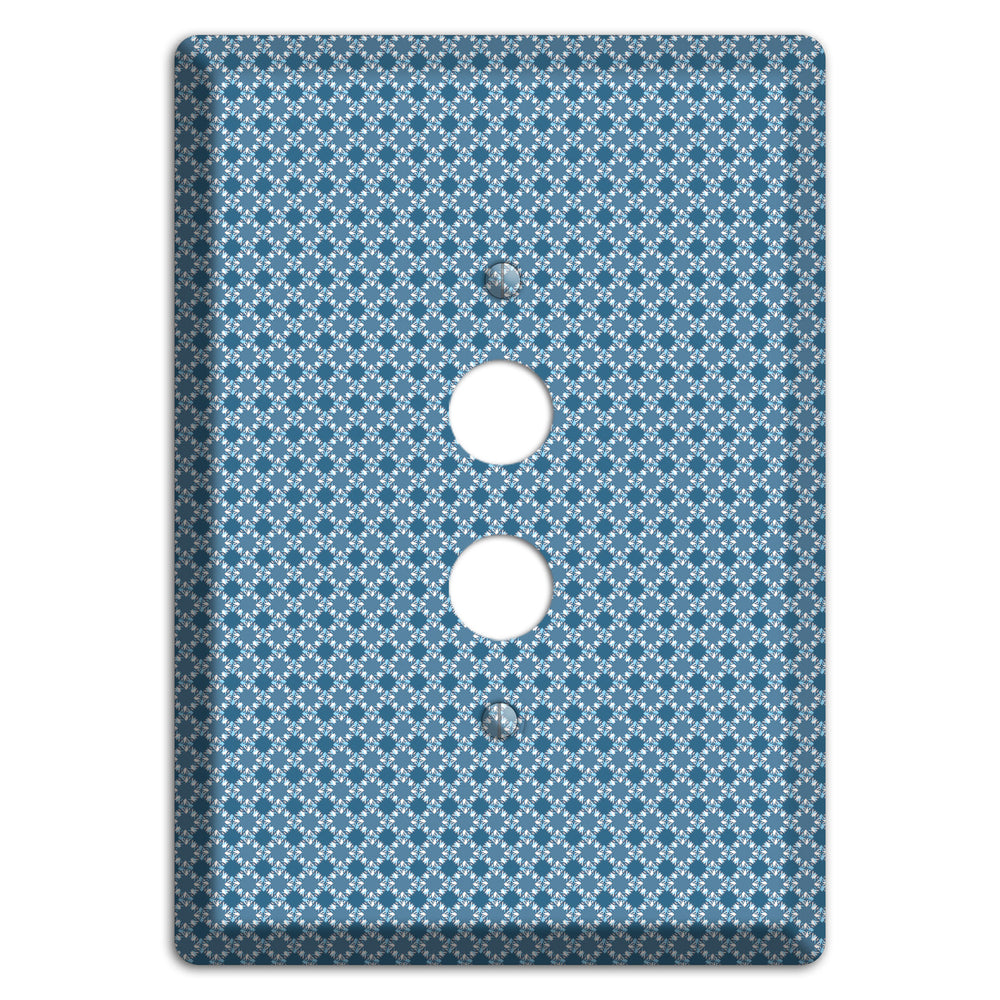 Multi Blue Checkered Foulard 1 Pushbutton Wallplate