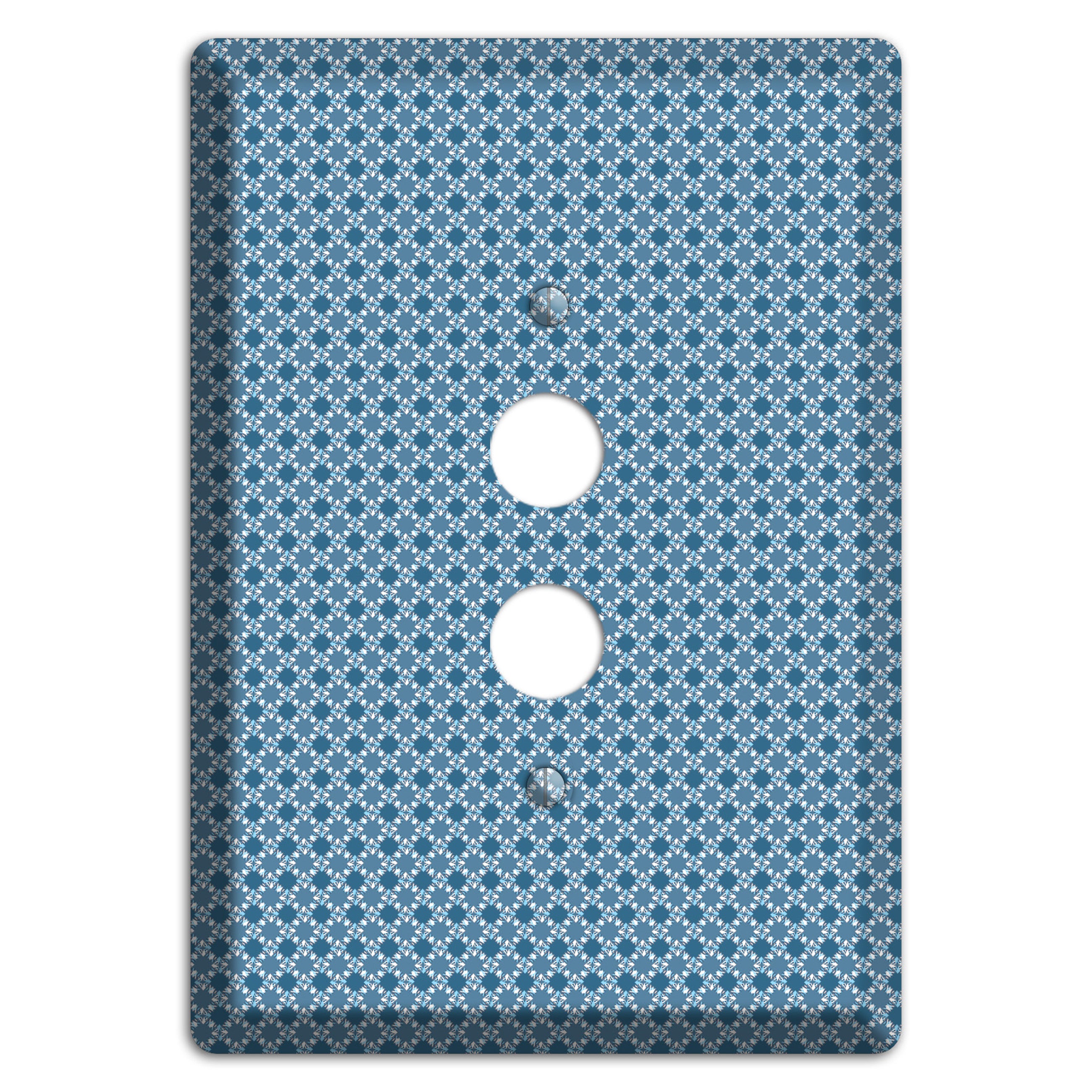 Multi Blue Checkered Foulard 1 Pushbutton Wallplate