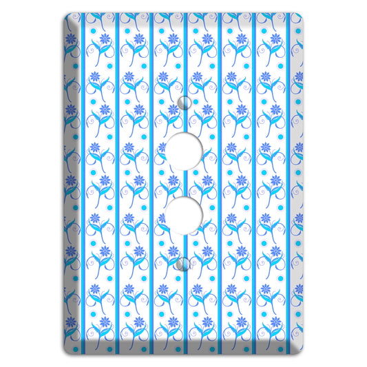 Blue Floral Pattern 1 Pushbutton Wallplate