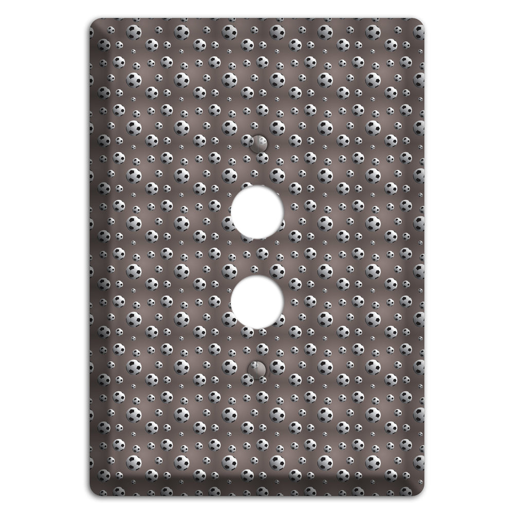 Grey with Soccer Balls 1 Pushbutton Wallplate