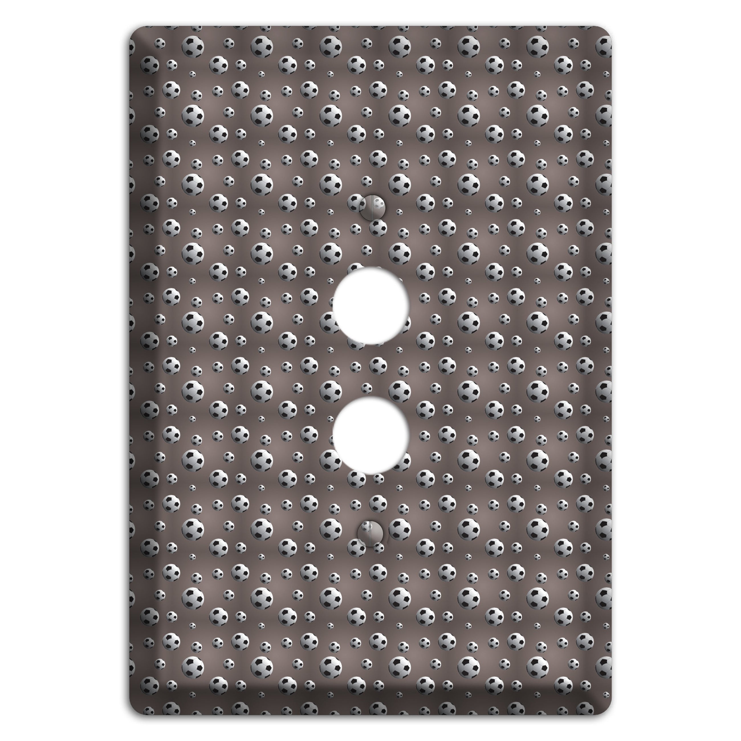 Grey with Soccer Balls 1 Pushbutton Wallplate
