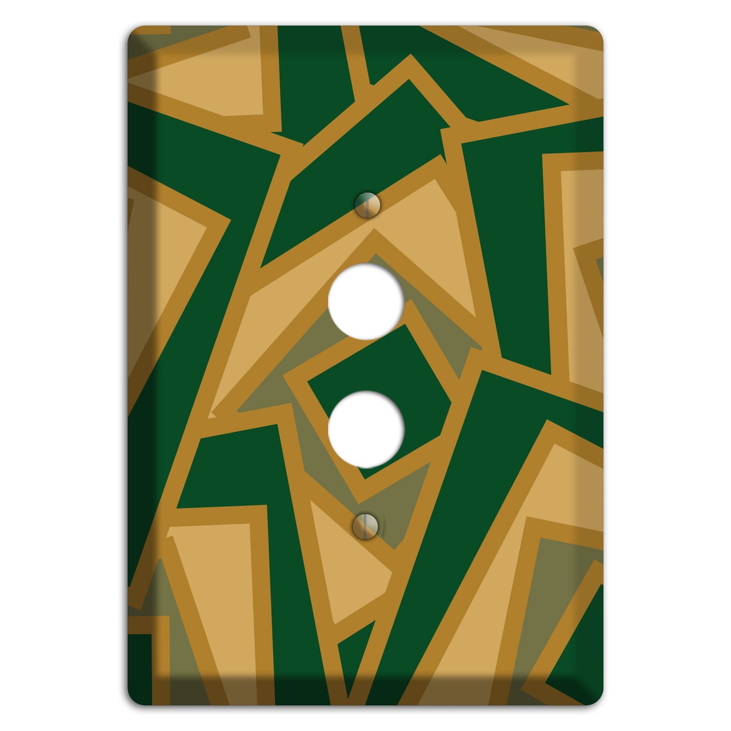 Green and Beige Retro Cubist 1 Pushbutton Wallplate