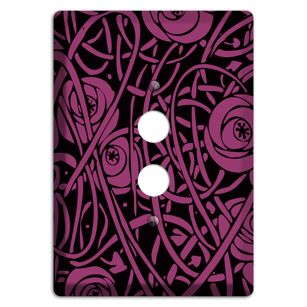 Fuschia Deco Floral 1 Pushbutton Wallplate