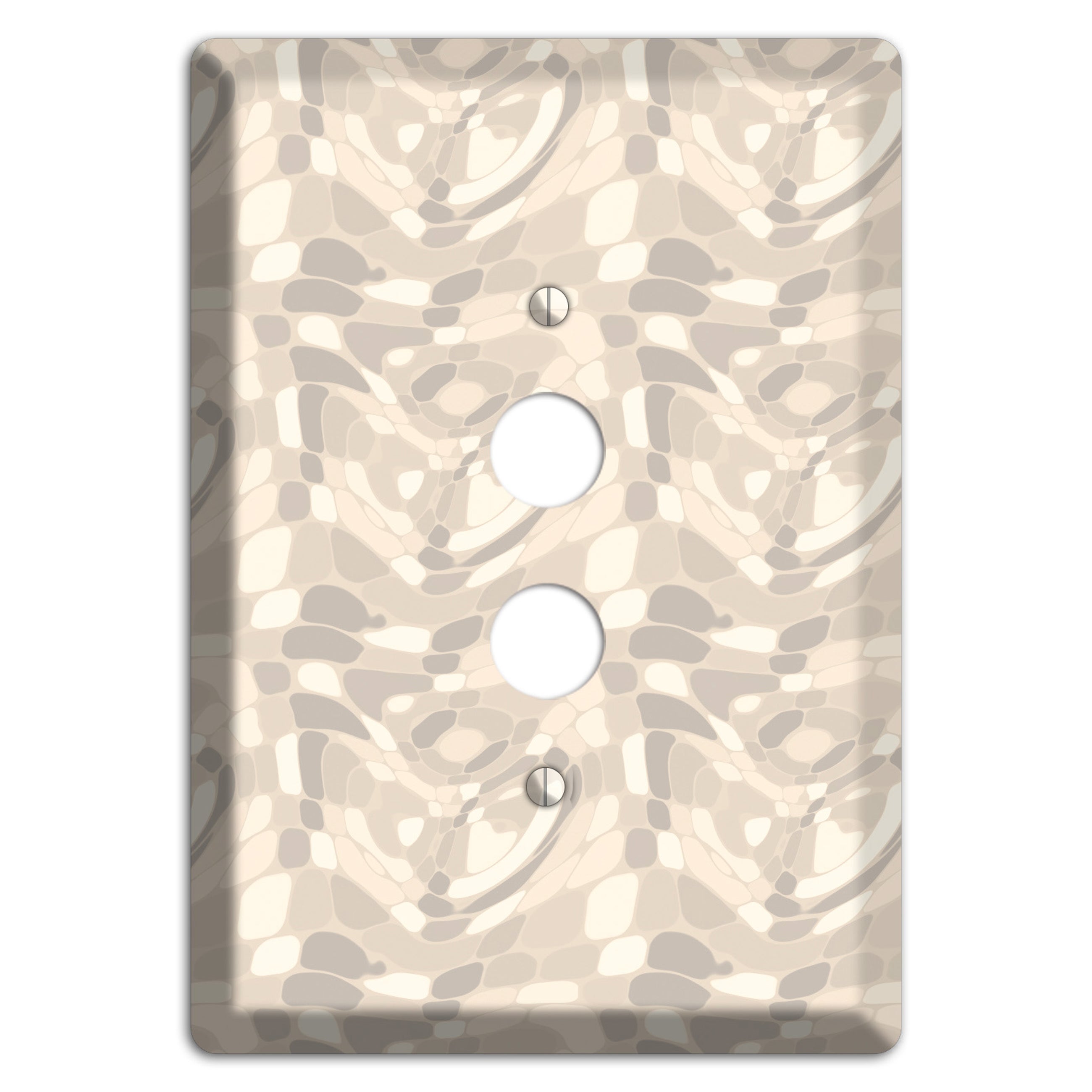 Beige Large Abstract 1 Pushbutton Wallplate