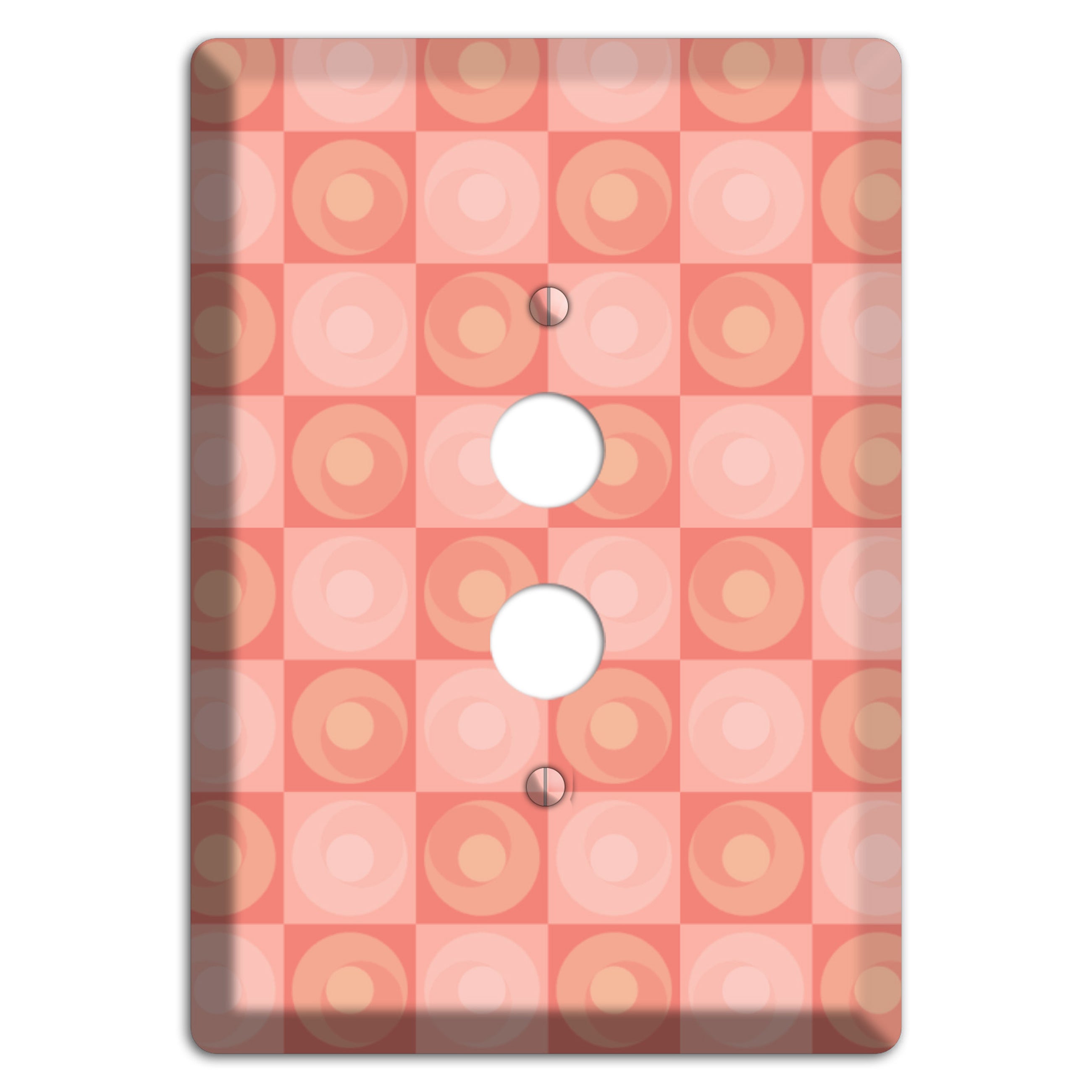 Pink Tiled Circles 1 Pushbutton Wallplate