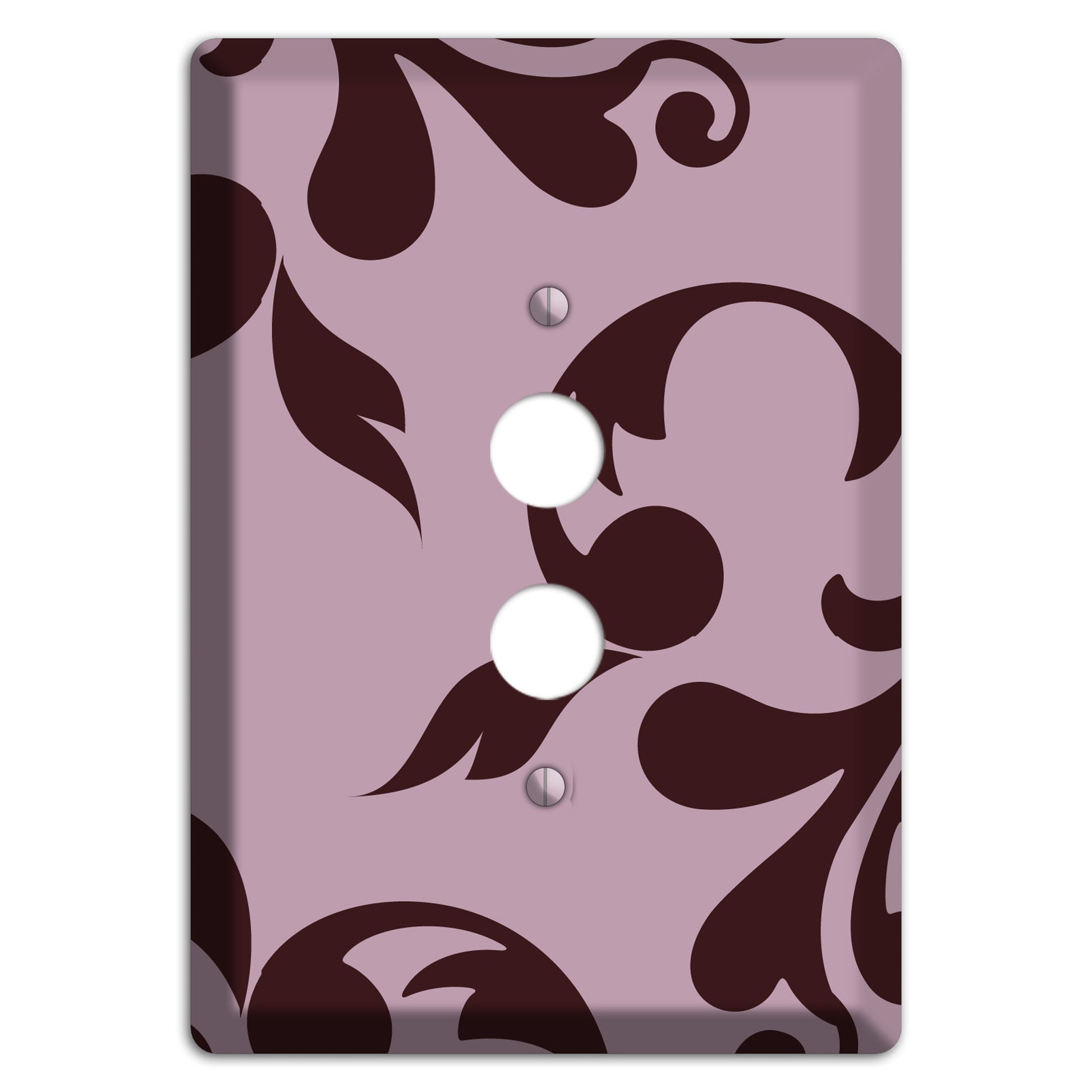 Dusty Rose and Burgundy Toile 1 Pushbutton Wallplate