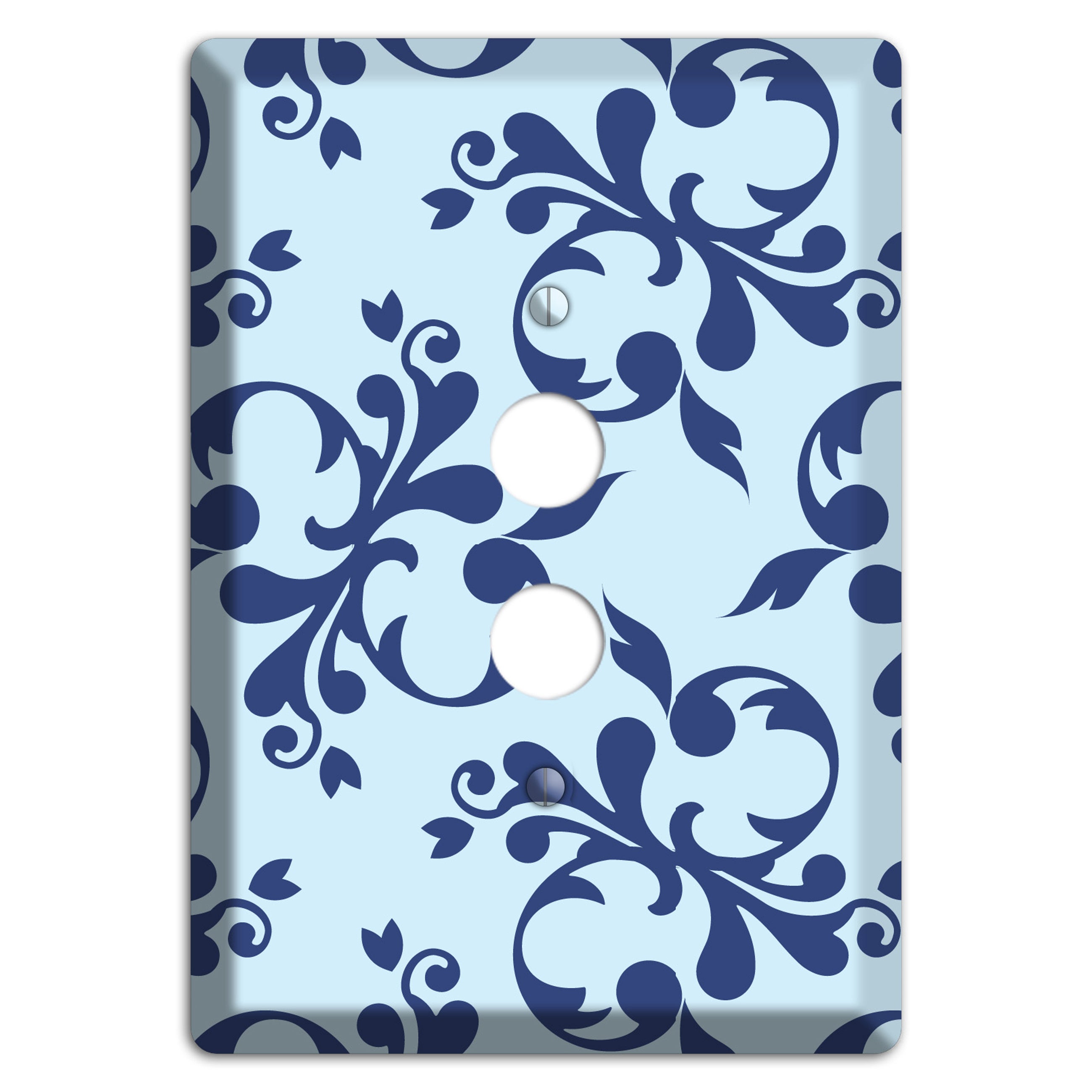 Blue Victorian Toile 1 Pushbutton Wallplate